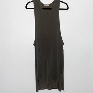 Arnodefrance Paris Long Cut Tank Top Gray L​​​​​